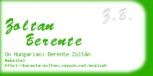 zoltan berente business card