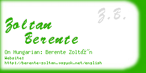 zoltan berente business card